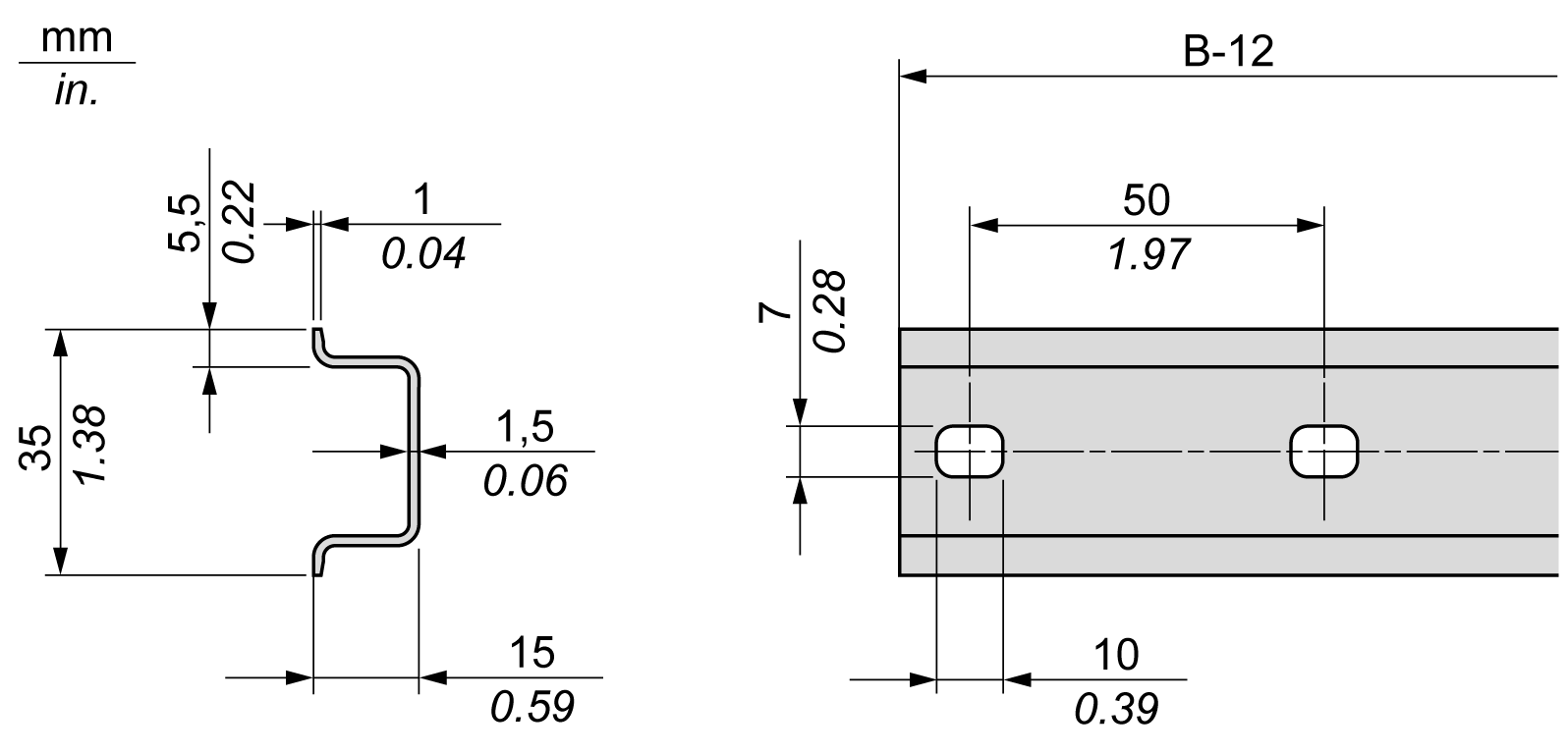 Top Hat Section Rail (DIN rail)